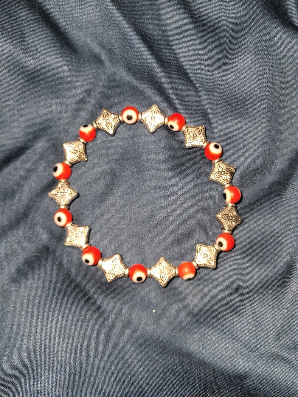 Red Evil Eye Beaded Stretch Bracelet - Women Jewelry